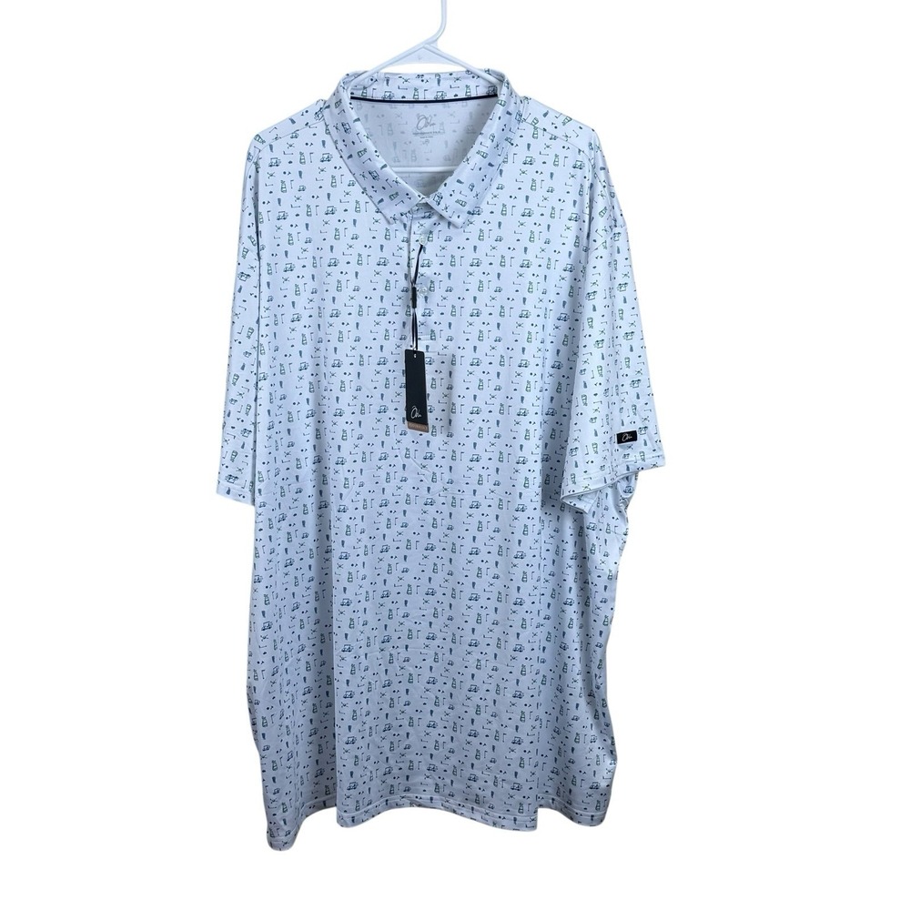 Obla Performance Golf Polo Shirt Men 4XL AOP Printed Quick Dry Stretch UPF NWT